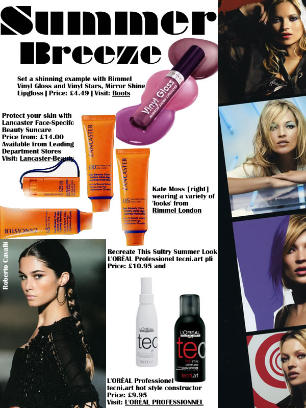 <Summer Beauty Face Creams and Cosmetics by Rimmel L'Oreal Tecni Art Lancaster>
