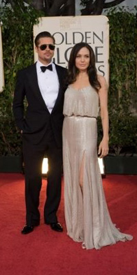 Brad Pitt and Angelina Jolie Golden Globe® Awards 2009 - © MMIX Hollywood Foreign Press Association® "© HFPA" and "66th Golden Globe® Award