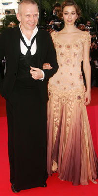 Morgane Dubled and Jean Paul Gautier attend the premiere for the film Ocean's Thirteen