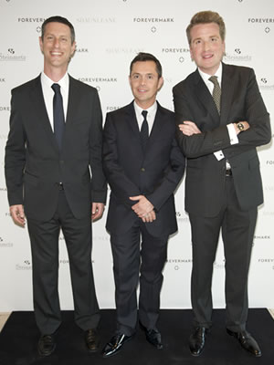 Lior Levin fron Steinmetz, Shawn Leane and Francois Delage, CEO Forevermark Picture by Jorge Herrera/Image.Net
